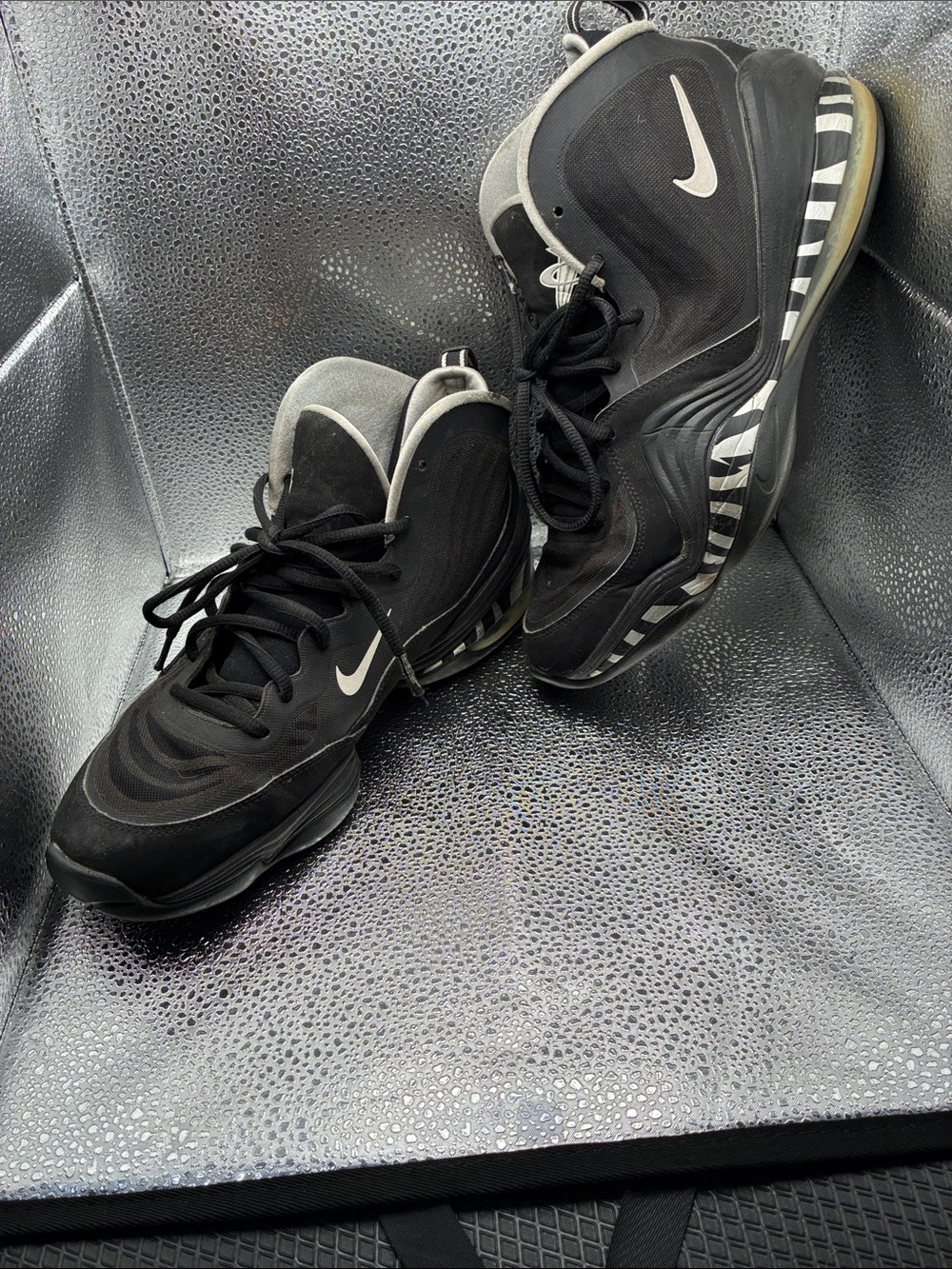 Nike Black and silver High-Top Basketball Sneakers